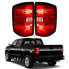 BeamTrack Tail Lights Assembly for Chevy Silverado 2014 2015 1500 2500HD 3500HD Rear Brake Lamp Taillight OE-Style Replacement Left Driver Right Passenger Side, w/Bulbs and Harness