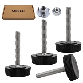 SKIR'CO 4 pcs, Furniture Leveling Feet M5 x 30 mm, Adjustable Round Legs 25 mm Diameter, M5 Thread Leveler Foot (Nuts Included)