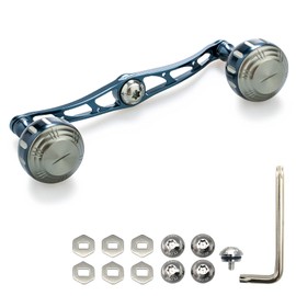 HEIGHTEN 5.1 inches (130 mm) Bait Reel Handle, 7 Colors, 70 Aviation Aluminum, For Shimano Daiwa, Abu Garcia, For Bait Reel (Dark Bule & Dark Bule) (58)