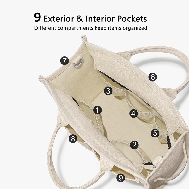TOPDesign Heavy-Duty Canvas Tote Bag for Women, Adjustable Crossbody/Shoulder Handbag