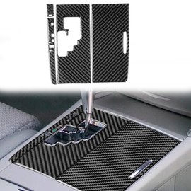 Carbon Fiber Gear Shift Knob Console Panel Trims Cover Decor Sticker Compatible with Toyota Camry 2007 2008 2009 2010 2011 Accessories 4PC (Type A)