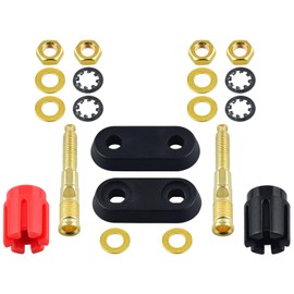 onelinkmore Banana Plug Jack Socket Binding Post 2-Way Video Speaker Dual Terminal Binding Post Connectors 4mm Banana Female Connector for Power Amplifier Insulated Pack of 2…