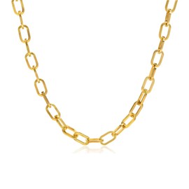 KunBead Jewelry Gold Paperclip Chain Choker Necklace Chunky Link Necklace for Granddaughter Auntie Bestfriends