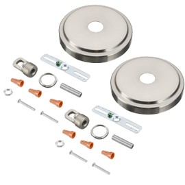 Aspen Creative 21507-22, Transitional Chandelier & Light Fixture Canopy Kit w/Collar Loop, Brushed Nickel, 5-1/8" Diameter, 1" Center Hole, 2 Pack