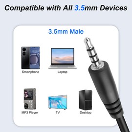 MEIRIYFA 3.5mm TRRS to D-Type Panel Mount Audio Extension Cable, 3.5mm 1/8" TRRS Male to D-Type Female 4 Pole Plug Stereo Headphone Cable for Headset, Laptop, Microphone - 53CM