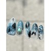 Real life gangster Phalaenopsis handmade nail tips - Square /