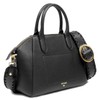Niko Ineko Women's Bowler Shoulder Bag Kitty Snout Hardware Black