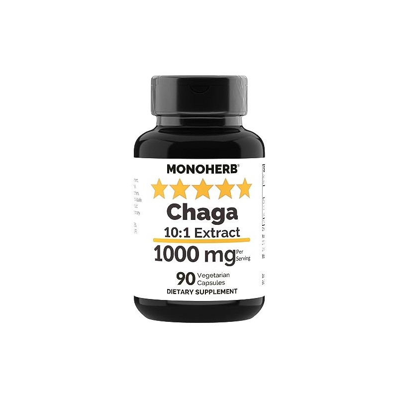 MONOHERB Chaga Mushroom Extract 1000 mg - 90 Vegetarian Capsules