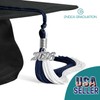 Endea Graduation Double Color Tassel with Silver Date Drop (Navy