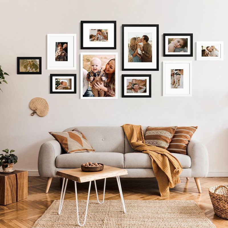 KINLINK 3.5x5 Picture Frames Black, Solid Wood Frames with Plexiglass