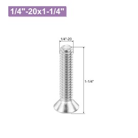 sourcing map 12 pcs 1/4 inches-20x1-1/4 inches Machine Screw Phillips Pan Cross Head Screw Fasteners Bolts 304 Stainless Steel Silver for Wall Socket,House Repairs