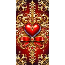 BlissYard Door Cover Decoration for Valentine’s Day Banner Gorgeous Cute Hearts and Luxury Bow Backdrop Shine Photo Background Hanging Supplies Tuba 35.5 * 71inch(90 * 180cm)