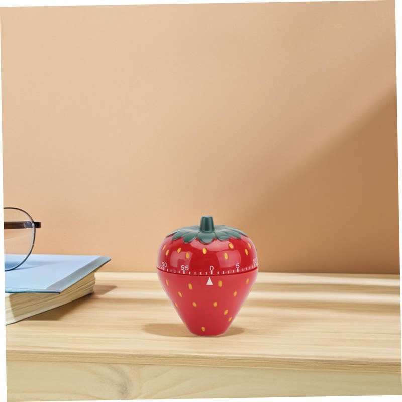 LIFKOME Strawberry Shape Mechanical Timer Manual Countdown for Kitchen Cooking