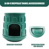 Reptile Tank Accessories, 2-in-1 Plastic Reptile Hide with Bowl on