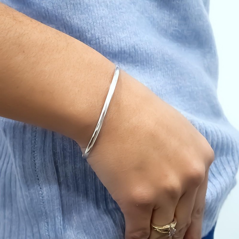 Inmaculada Romero IR 925 Meters Sterling Silver Bangle Bracelet 65mm