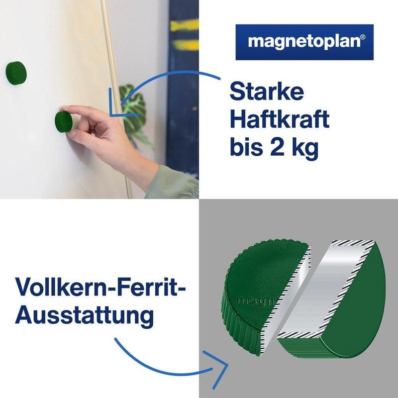 Magnetoplan Magnum Magnet Holder 34 mm 10 Items Green
