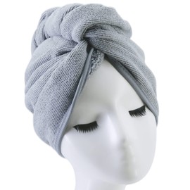 Polyte - Hair turban hair towel made of microfibre - 30 x 71 cm (grey), pack of 2