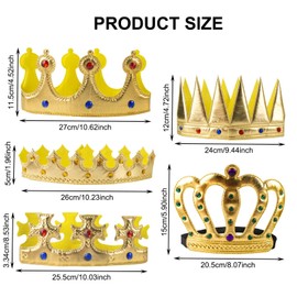 AWAVM 5 PCS King Crowns King Queen Crowns Kids Birthday Tiara Party Crown Hat Gold King Crown for Birthday Party Medieval Photo Props Childrens Kid Costume Accessory Favors