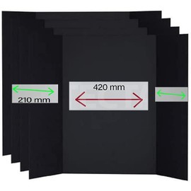 PROTECTAFILE Black Tri-Fold Spotlight Foam Presentation Board 840 x 594mm (A1-A2) - Ideal for Showcasing Artwork and Projects - Lightweight Fold Presentation,Foldable Display for School Project