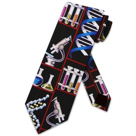 Three Rooker Chemistry Ties Science Neckties Laboratory Necktie Black DNA Science Mens Neck Tie