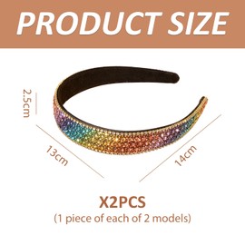 Pack of 2 Headbands Linked with Diamonds, Wide Fast Headbands for Women, Elee Headbands, Fashionable Headbands, Hairstyle Accessories