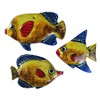 Ceramic Fish Wall Hangers - Set of 3 Shapes (Yellow)