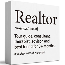 Realtor Gifts, Realtor Gifts for Women Men, Realtor Definition Sign, Gifts For a Real Estate Agent, Funny New Home Decor 5 x 5 inch