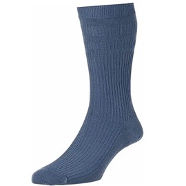 HJ Hall Softop Mens Cotton Socks HJ91 Slate Blue 6-11