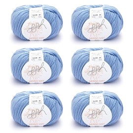 GGH ggh Merino Soft Box | 6 x 50 g (Total 300 g) Merino Wool for Knitting | Running Length 170 m/50 g | Colour 015 - Black