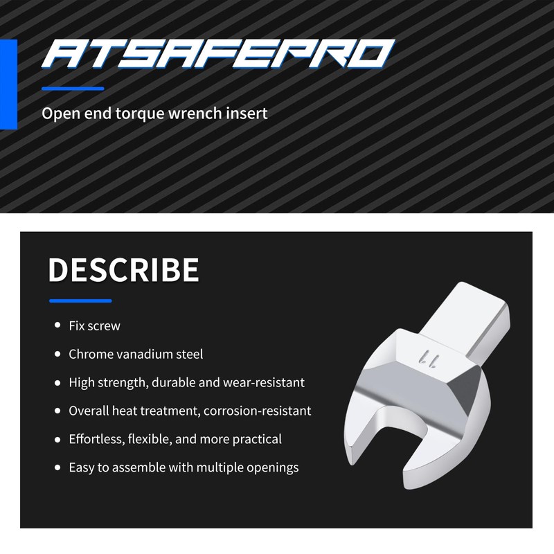 ATsafepro Open-End Socket Tool Torque Open-End Spanner, 9 x 12
