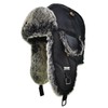 Alkaidstar Fur Winter Trapper Hat,Taslon Faux Fur Aviator Ski Trapper