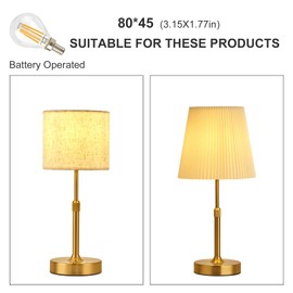 SisiHokai LED Light Bulb E12 Base 3V 4W Replacement for Customized Special Height Adjustable Brass Table Lamp 3000K Warm White