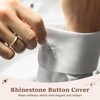 6 Pcs Rhinestone Button Cover Decorative Button Cover Clip Easy
