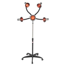 5 Head Infrared Light Heat Red Lamp Salon Hair Steamer Perming Dyeing Adjustable Height Machine with Rolling Wheels