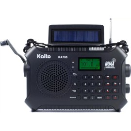 Kaito KA700 Bluetooth Hand Crank Solar Powered Emergency Radio with AM/FM/NOAA
