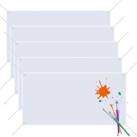 5 PCS Blank Banners Sign to Decorate, 60 X 120cm DIY Blank Vinyl Banner Sign with Hanging Ropes, Blank Sublimation Vinyl Banner for School, Office, Christmas, Birthday Decor