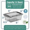 Tribello 12 Pack 1.25 Quart, Small Storage Container Bin With