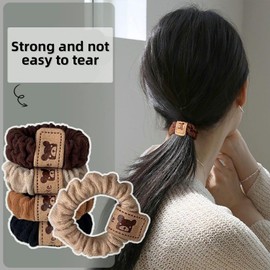 Thickened and Bold Hair Ties with Seamless High Elastic in Ponytail Holders (Five Colors with 10 Pcs Packing)