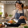 304 Stainless Steel Frying Pan, Uncoated 3-Layer Skillet for Gas