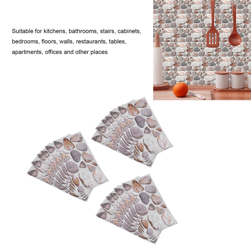 18PCS Tile Stickers Strong Reflection Water Oil Proofing Strong Layering