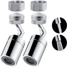 MOSU Aireador de Grifo Giratorio de 720°, Dos Modos de Salida de Agua, Aireador de Fregadero de Cocina que Ahorra Agua, Accesorio de Filtro de Grifo U