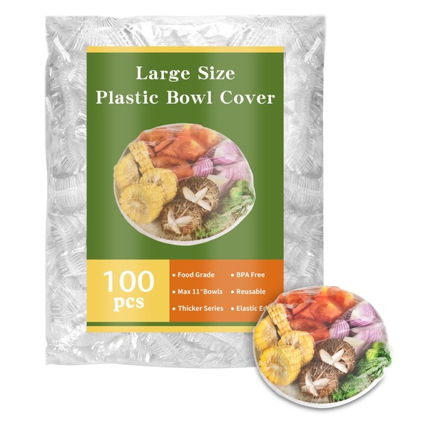 100 Bowl Covers Bread Proofing Large Elastic Reusable Plastic Wrap