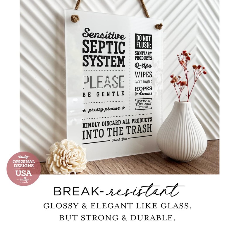 Reilly Originals 6x8 Inch Septic System Please Be Gentle Designer