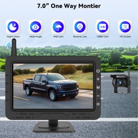 GOHHDL Wireless Reversing Camera with 4.3 Inch TN Screen, with IP68 Waterproof, Night Vision Wide Angle Suction Cup, for All Models, 12 V High Performance Chip Night Vision Device Reversing Camera