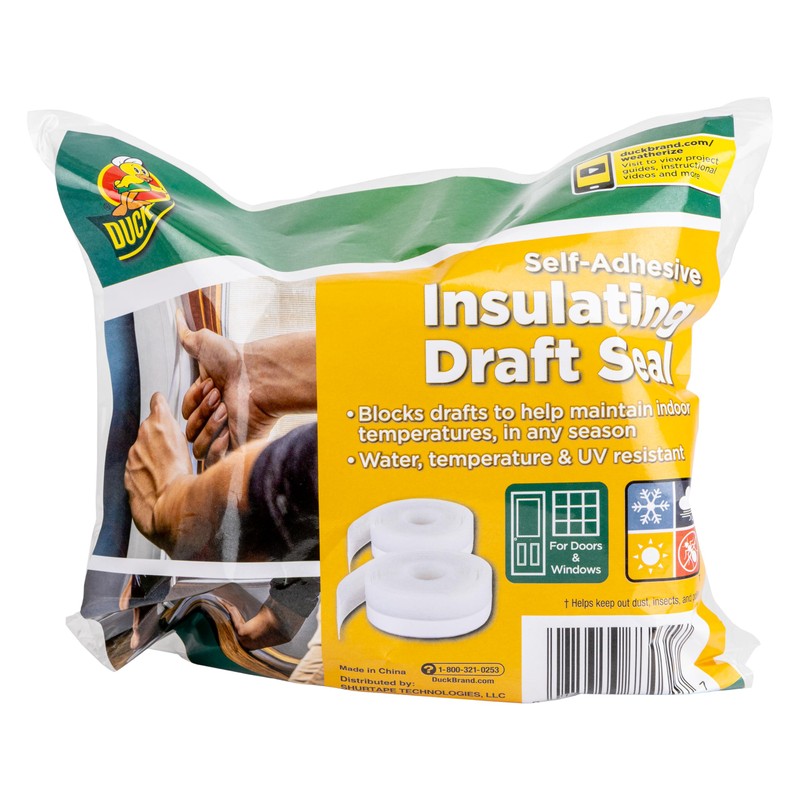 Duck Brand Silicone Self-Adhesive Weatherstrip Draft Seal for Doors &