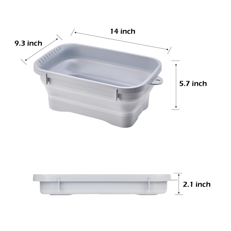 Collapsible Dish Pans, 2Gal (7.5L) Capacity, Plastic Dish Tub Dishpan