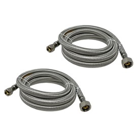 [2-Pack] PROCURU 72" (6Ft) x 3/8" Comp x 1/2" FIP Faucet Hose Connector, Stainless Steel Braided Supply Line, Certified Safe (9SF72-2P)