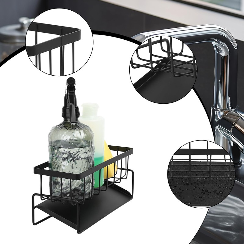 SZZHIYONG Premium Kitchen Sink Caddy Organiser with Drain Tray, Space-Saving