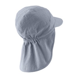 Sterntaler Peaked Cap Neck Structure - Unisex Hat with Neck Protection - UV Protection 50+ Sun Hat - Summer Hat Made of Cotton - Basic Baby and Children's Headpiece, grey, 55