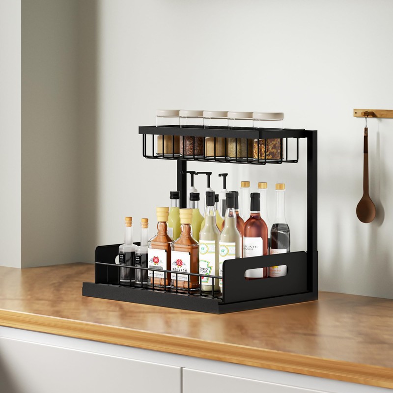 VUSIGN Under Sink Organizer and Storage, Slide Out Cabinet Organizer,